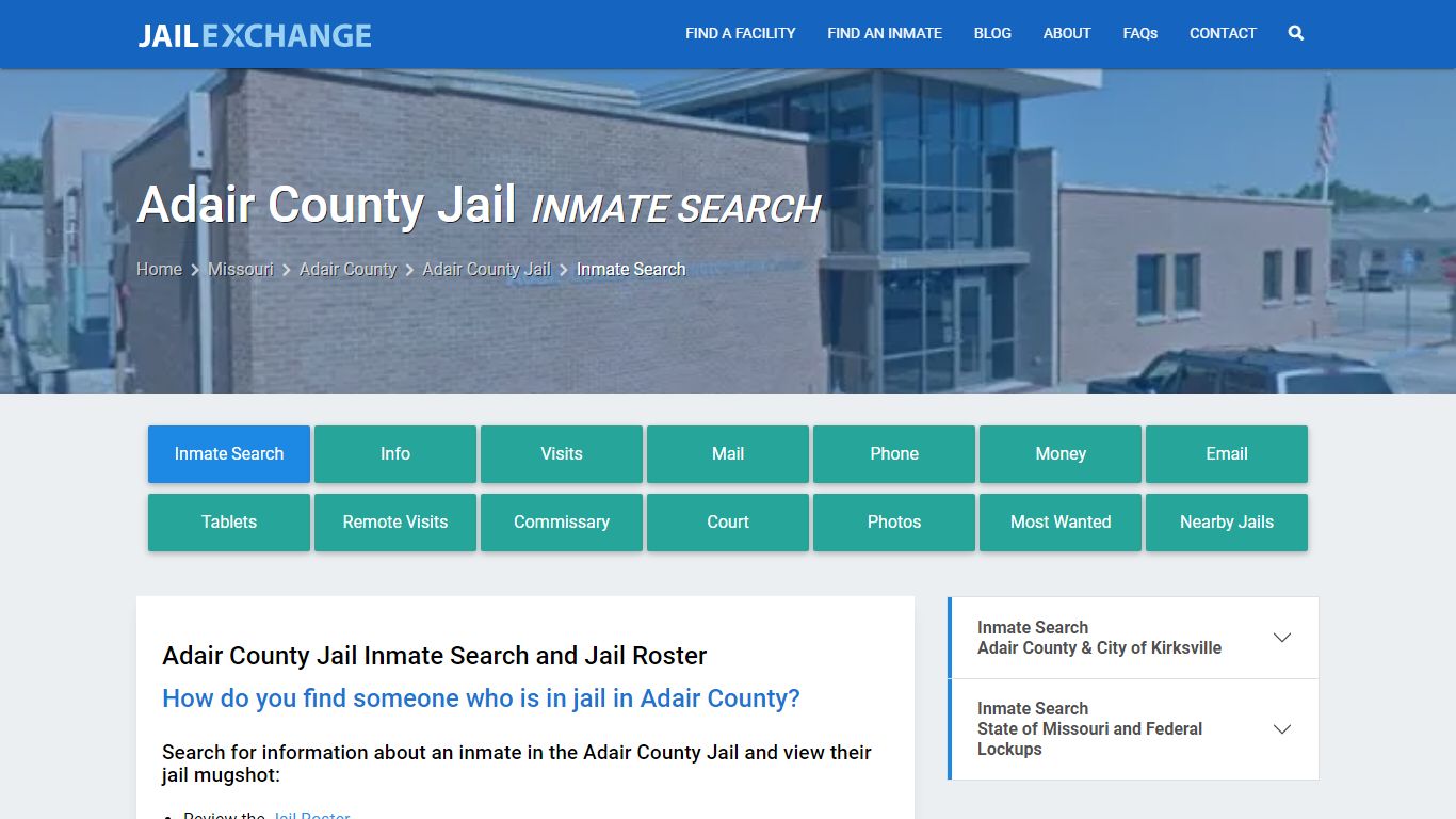 Inmate Search: Roster & Mugshots - Adair County Jail, MO